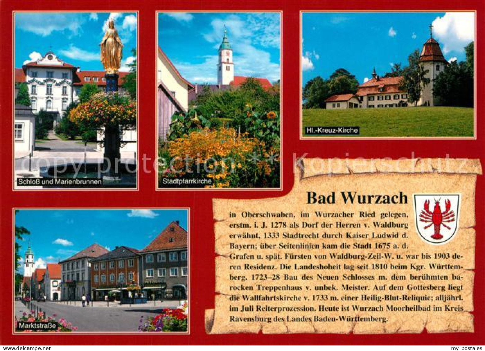 73210151 Wurzach Bad Hl Kreuz Kirche Marktstrasse Schloss Kirche Wurzach Bad - Bad Wurzach