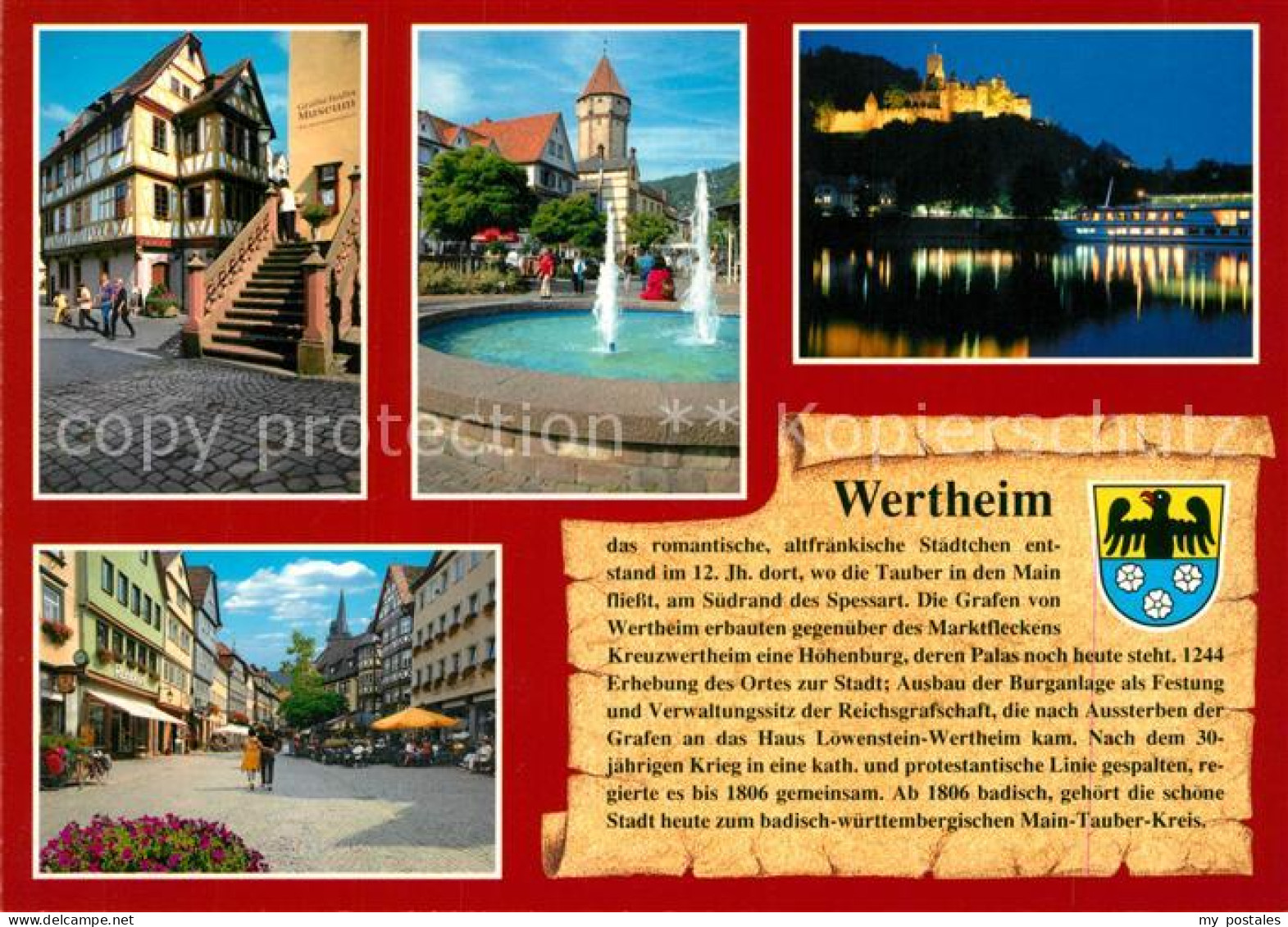 73210033 Wertheim Main Mainplatz Burg Marktplatz Nachtaufnahme Wertheim Main - Wertheim