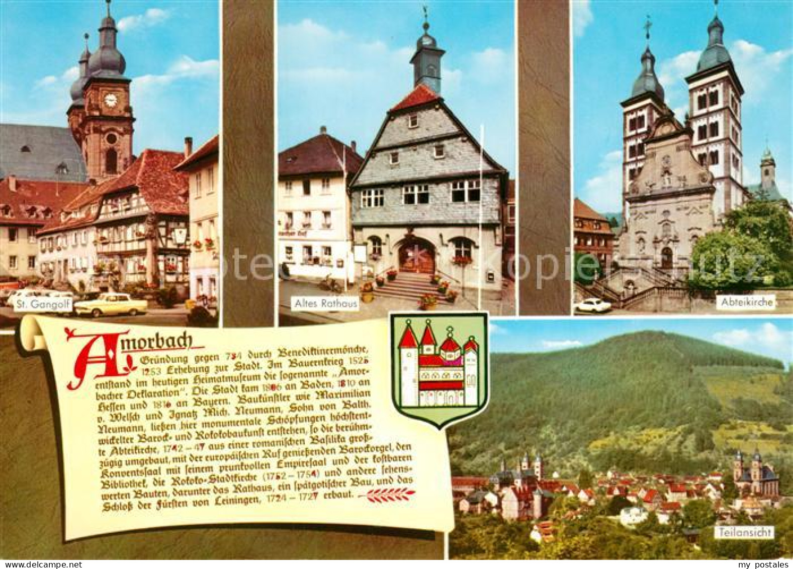 73209996 Amorbach Miltenberg Rathaus Abteikirche Sankt Gangolf  - Amorbach