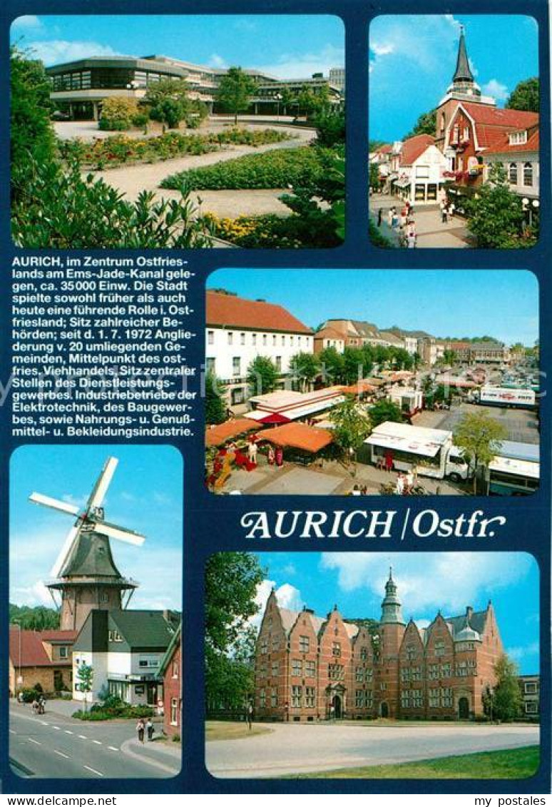 73209678 Aurich Ostfriesland Park Markt Windmuehle Schloss Aurich Ostfriesland - Aurich