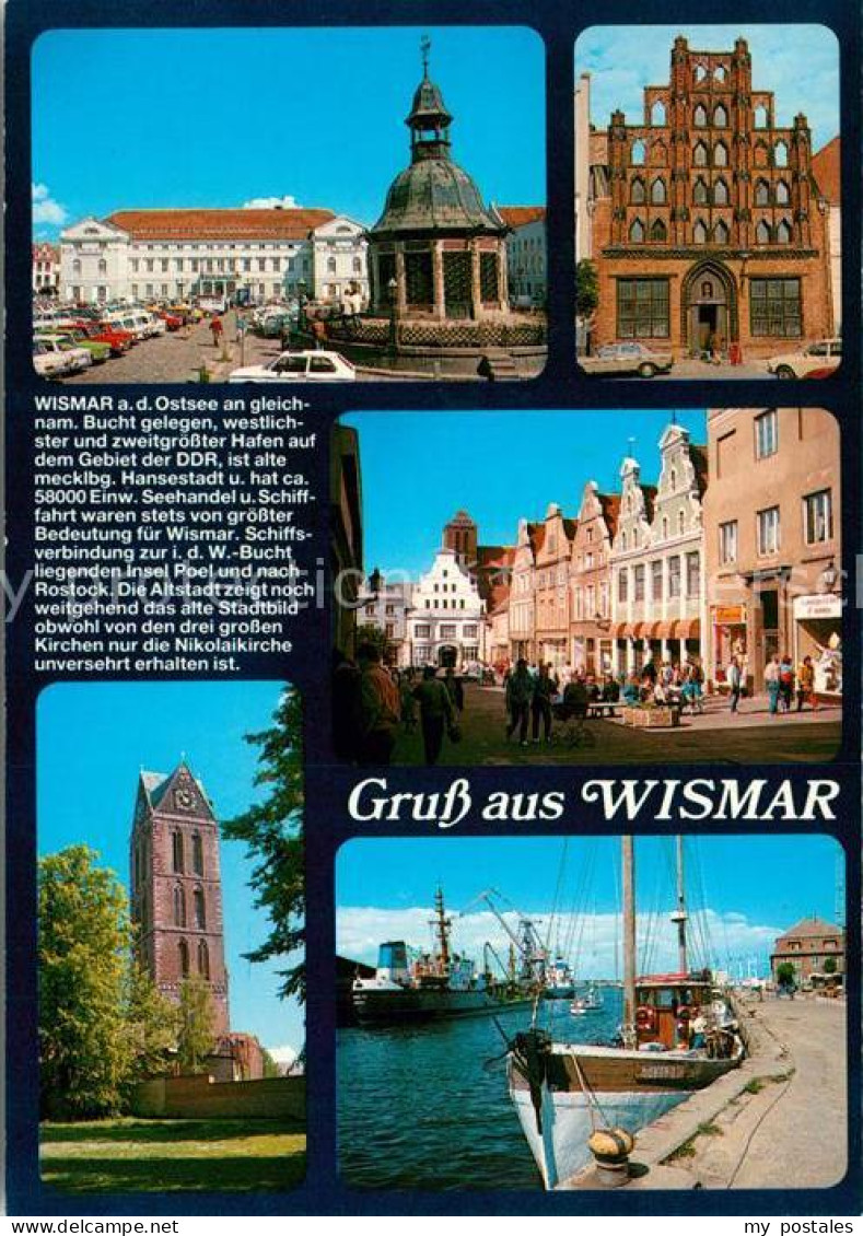 73209624 Wismar Mecklenburg Schloss Rathaus Fussgaengerzone St Nikolai Kirche Ha - Wismar
