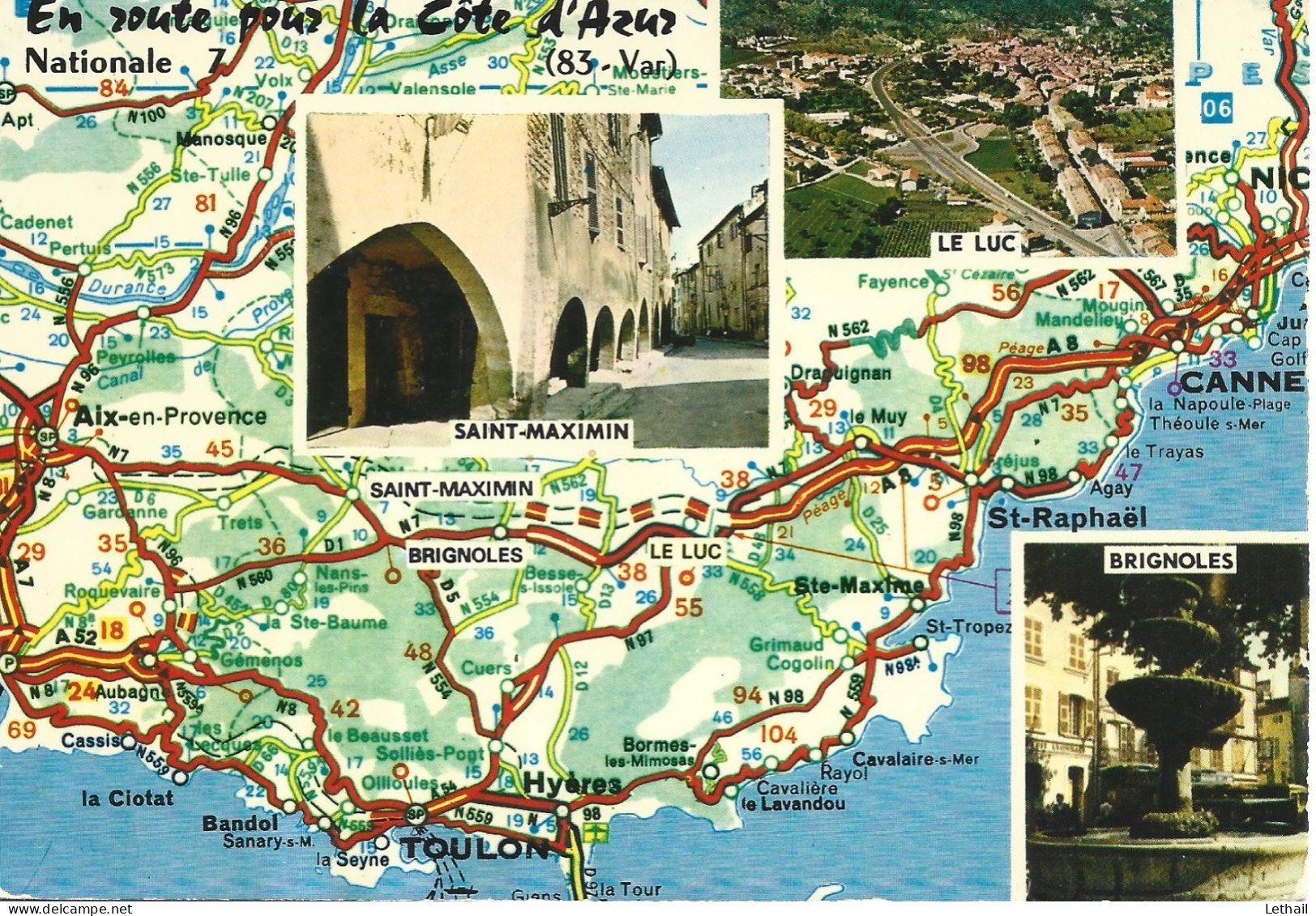 Ref (  18821  )   Route Pour La Cote D Azur - Nationale 7 - Carte Geografiche