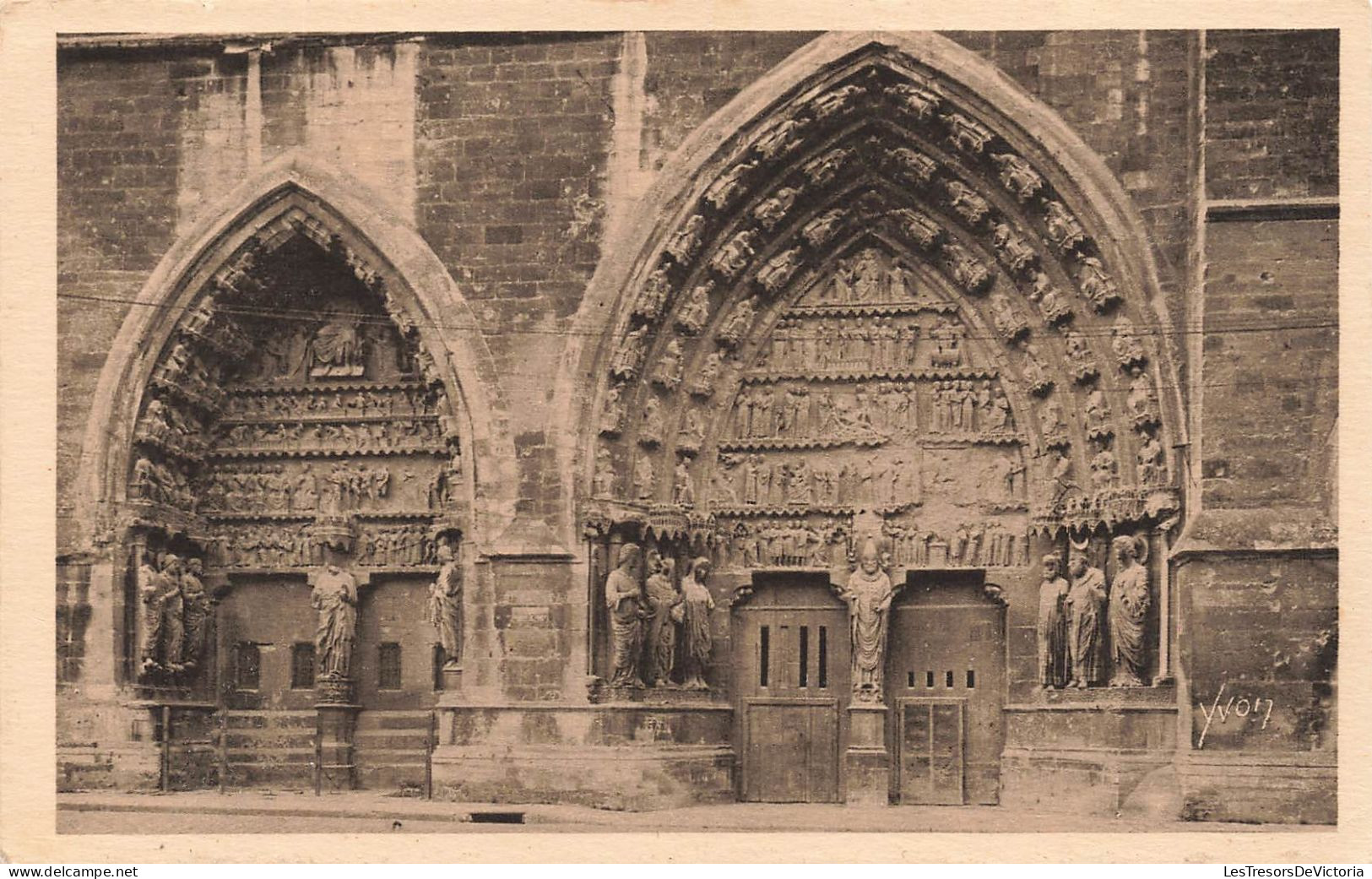 FRANCE - Reims - Vue Sur Le Portail Nord De La Cathédrale - Carte Postale Ancienne - Reims