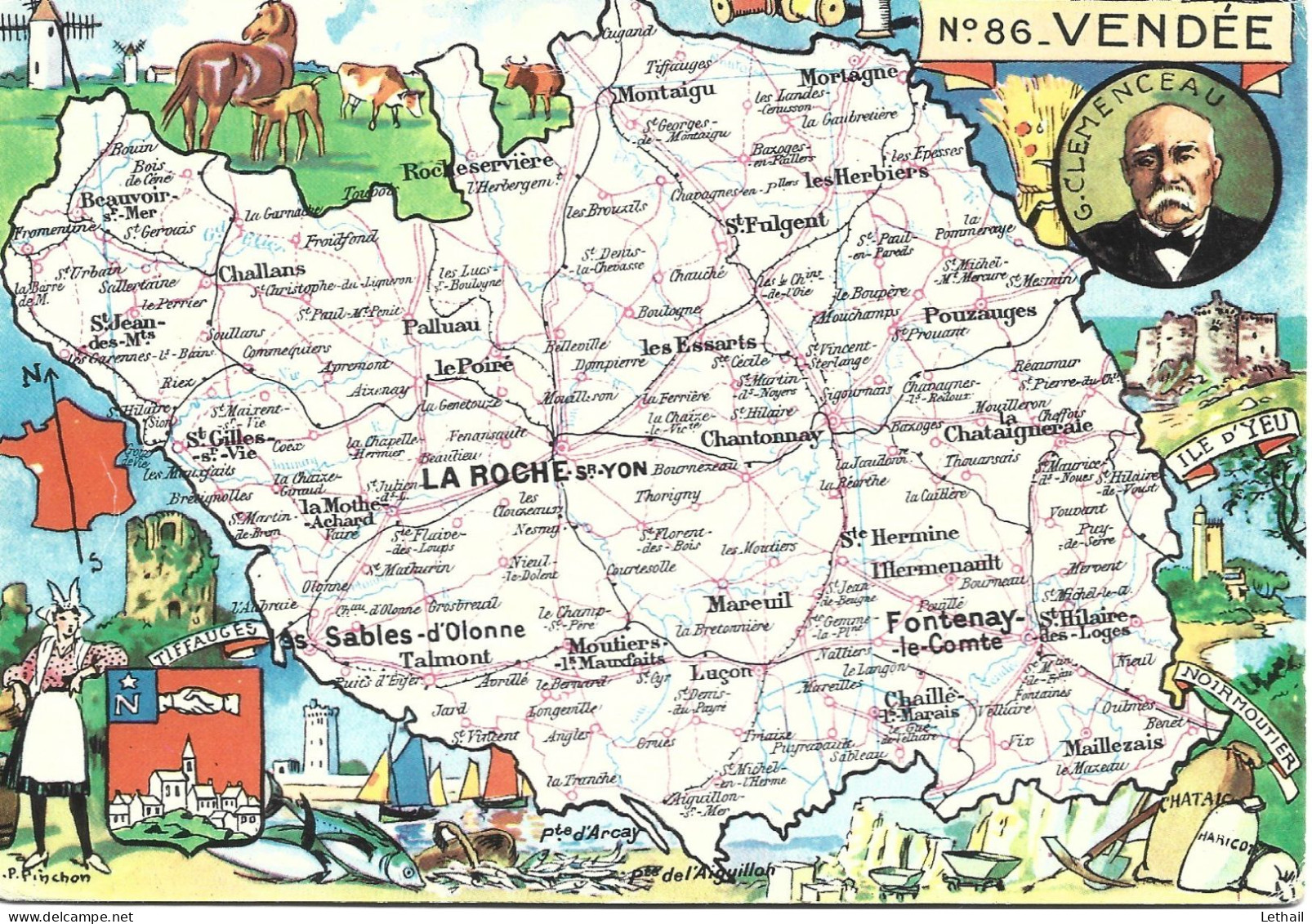 Ref (  18825  )   La Vendée - Carte Geografiche