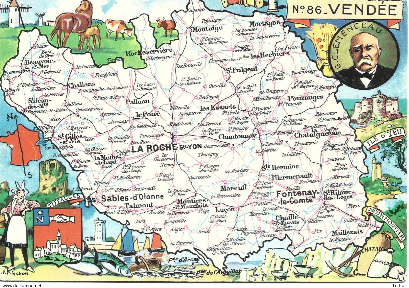 Ref (  18826  )   La Vendée - Carte Geografiche