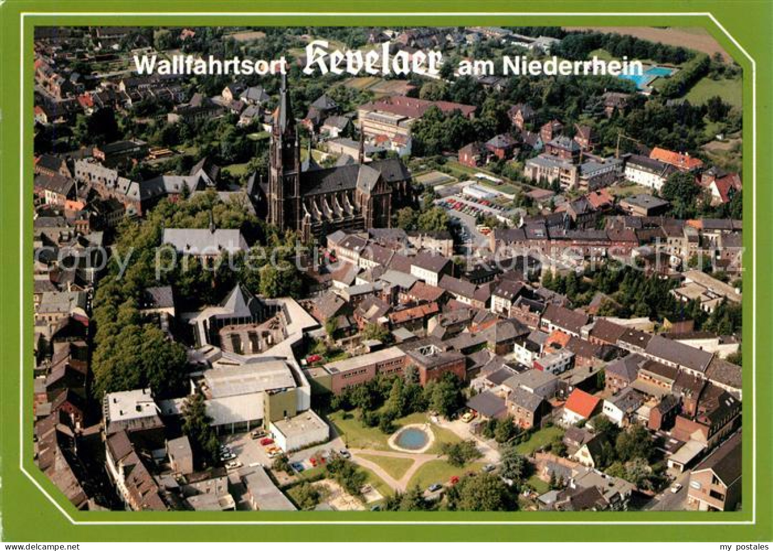 73209397 Kevelaer Wallfahrtsort Am Niederrhein Stadtzentrum Kirche Fliegeraufnah - Kevelaer