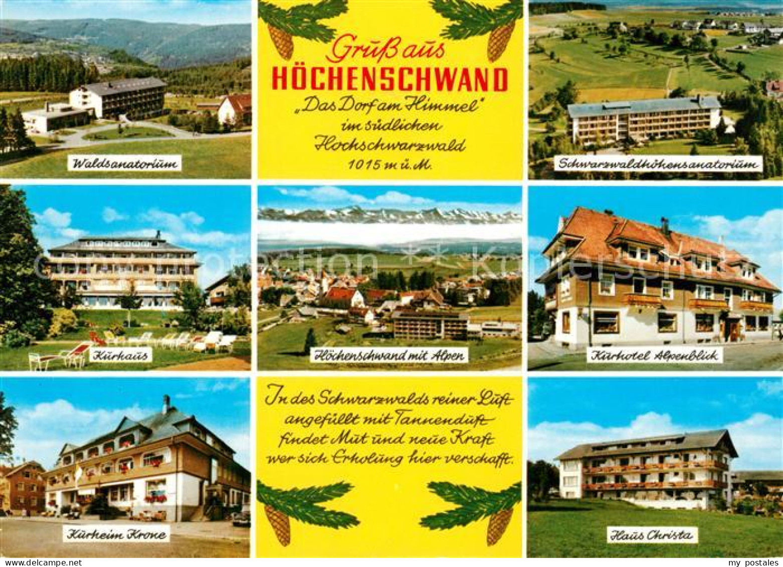 73209202 Hoechenschwand Haus Christa Kurhotel Alpenblick Kurheim Krone Hoechensc - Hoechenschwand