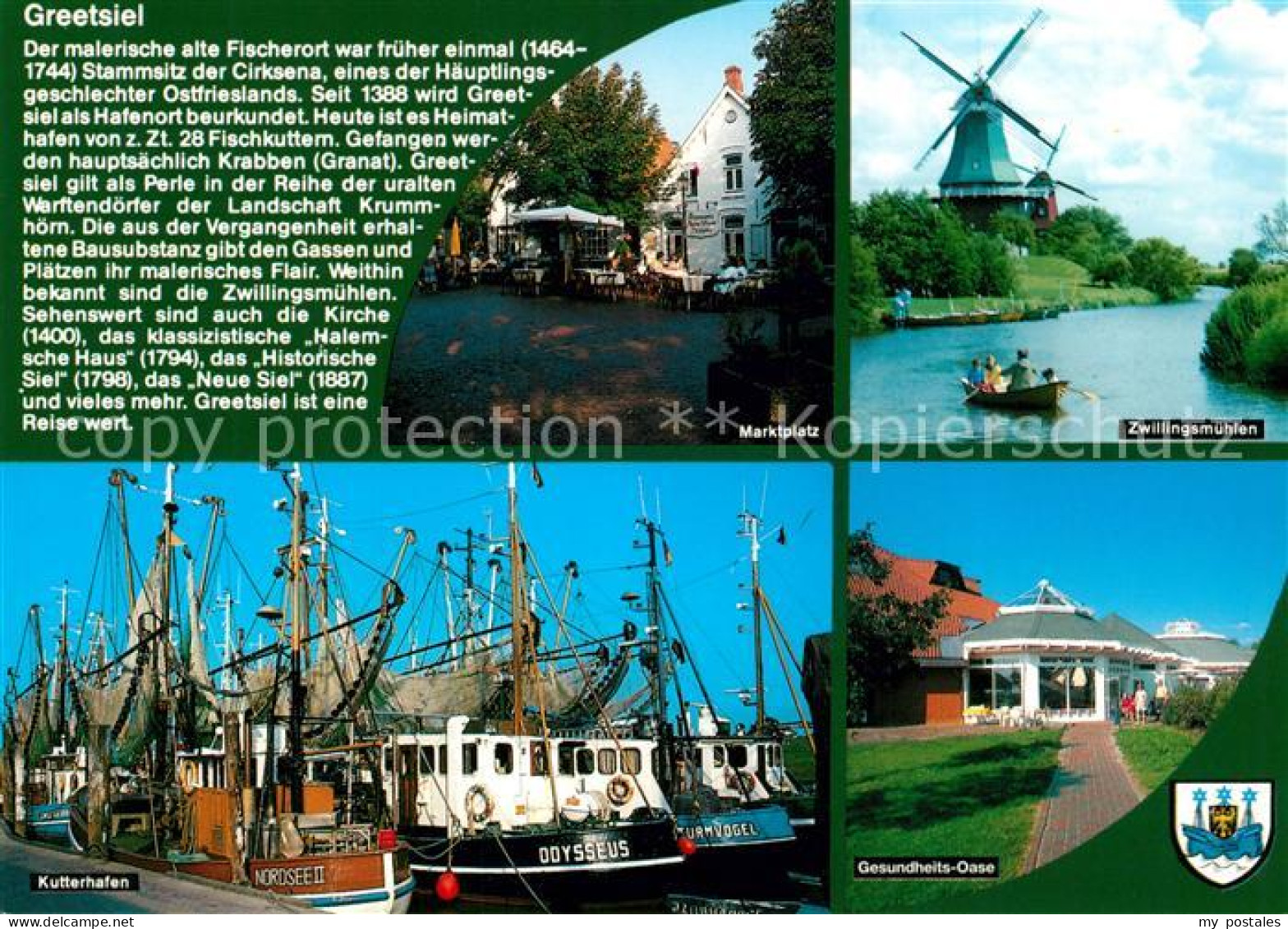 73209159 Greetsiel Kutterhafen Zwillingsmuehlen Marktplatz Greetsiel - Krummhörn