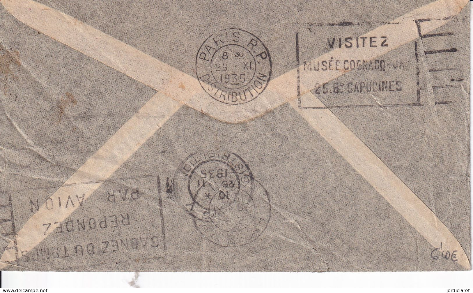 CARTA 1935 A PARIS - Covers & Documents