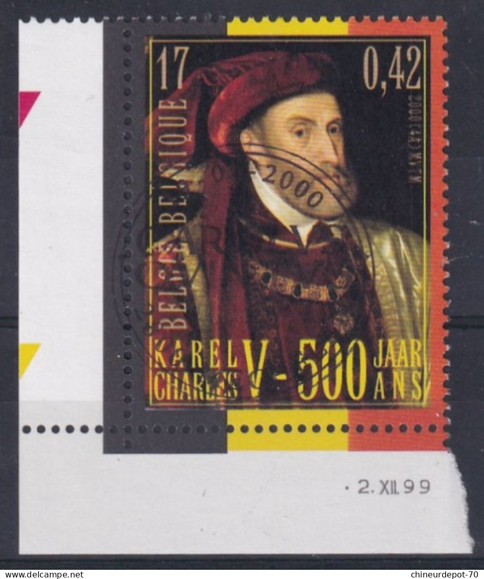 CHARLES V KAREL 2000 BDF BORD DE FEUILLE - Coins Datés