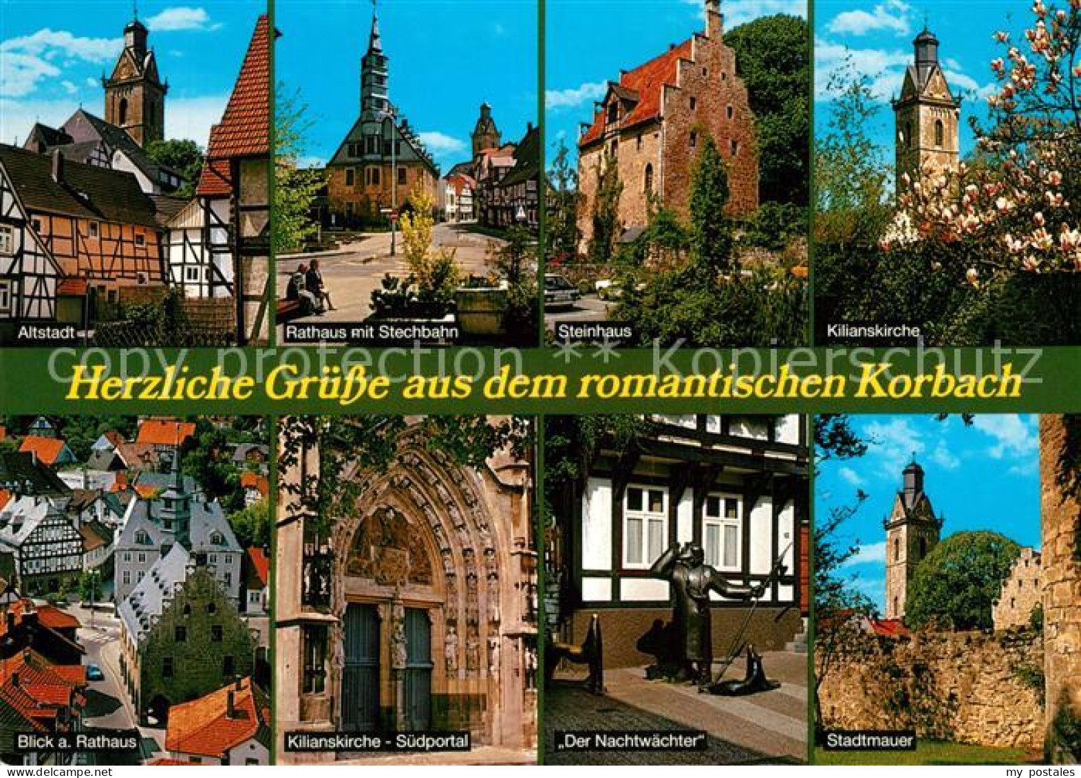 73209044 Korbach Altstadt Rathaus Mit Stechbahn Steinhaus Kilianskirche Rathaus  - Korbach