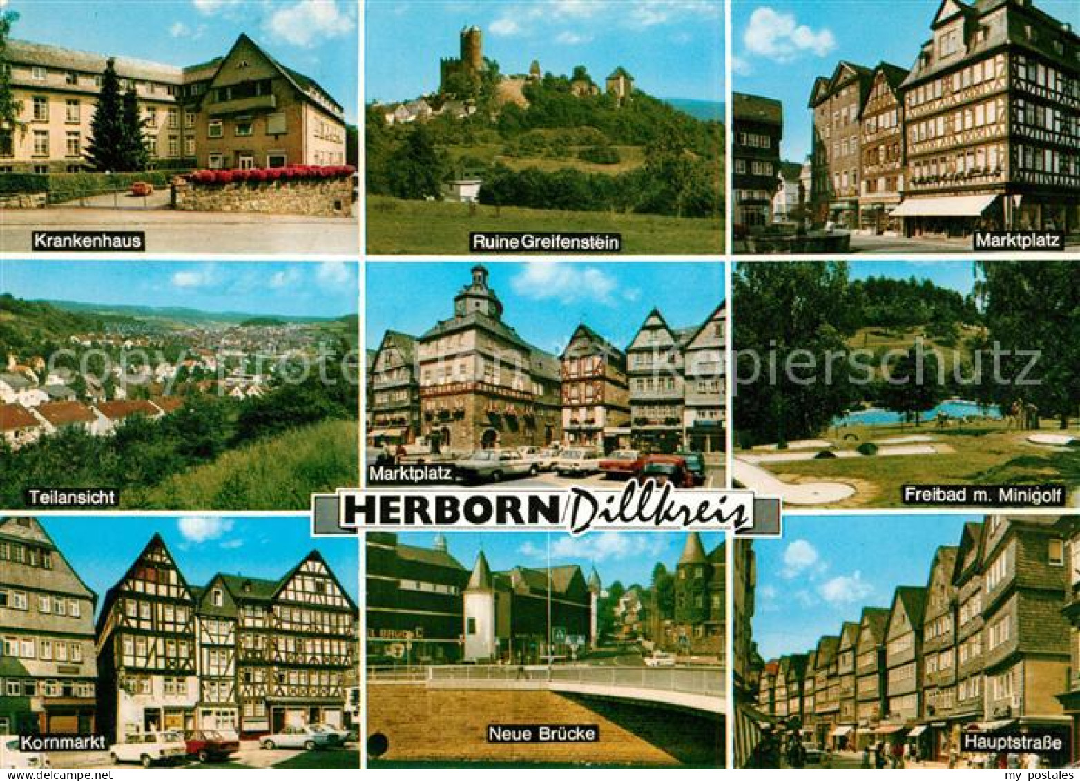 73209018 Herborn Hessen Krankenhaus Ruine Greifenstein Marktplatz Panorama Freib - Herborn