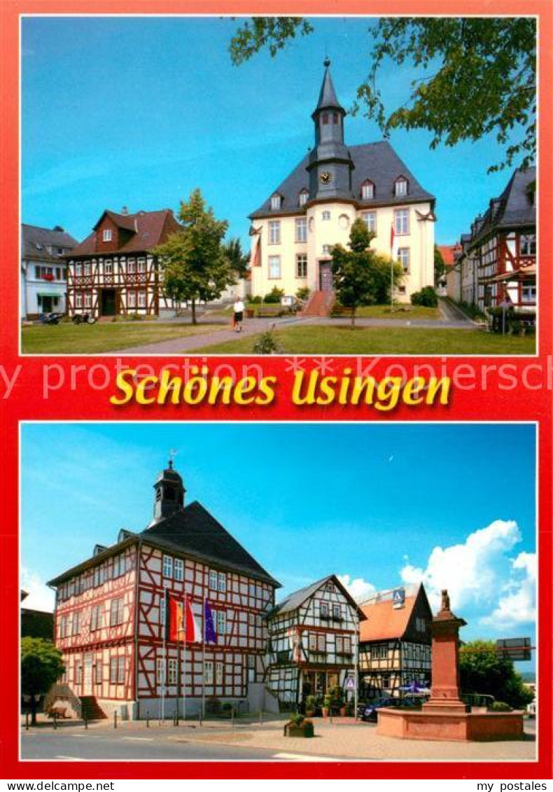 73208959 Usingen Hugenottenkirche Marktbrunnen Fachwerkhaeuser Usingen - Usingen