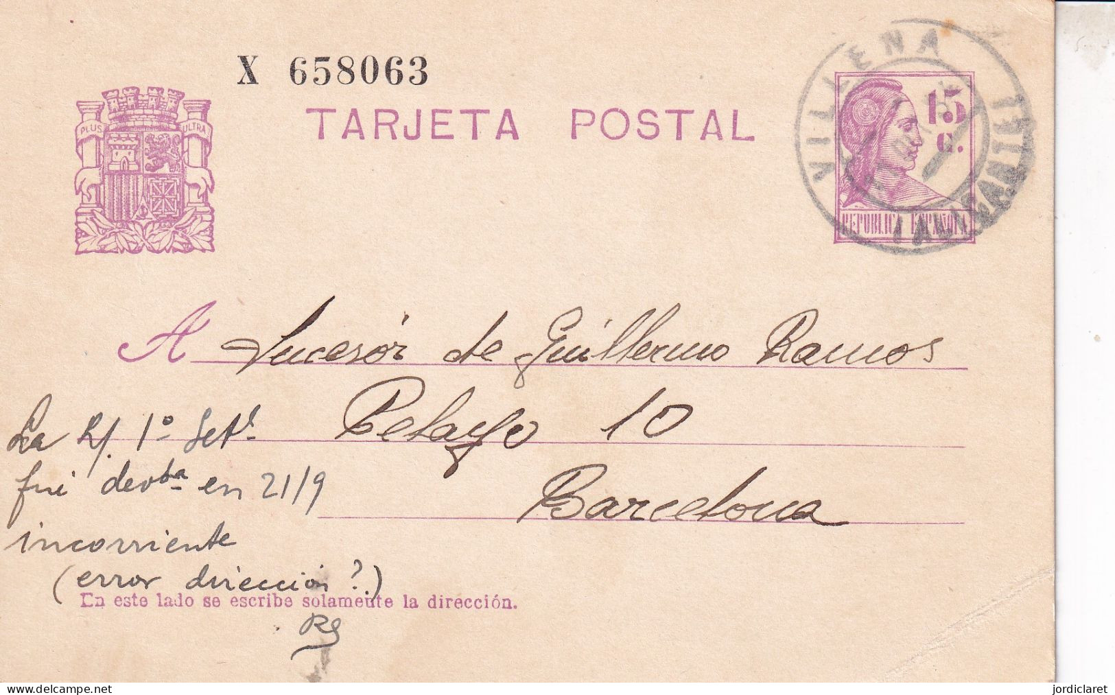 E,P VILLENA  ALICANTE - 1931-....