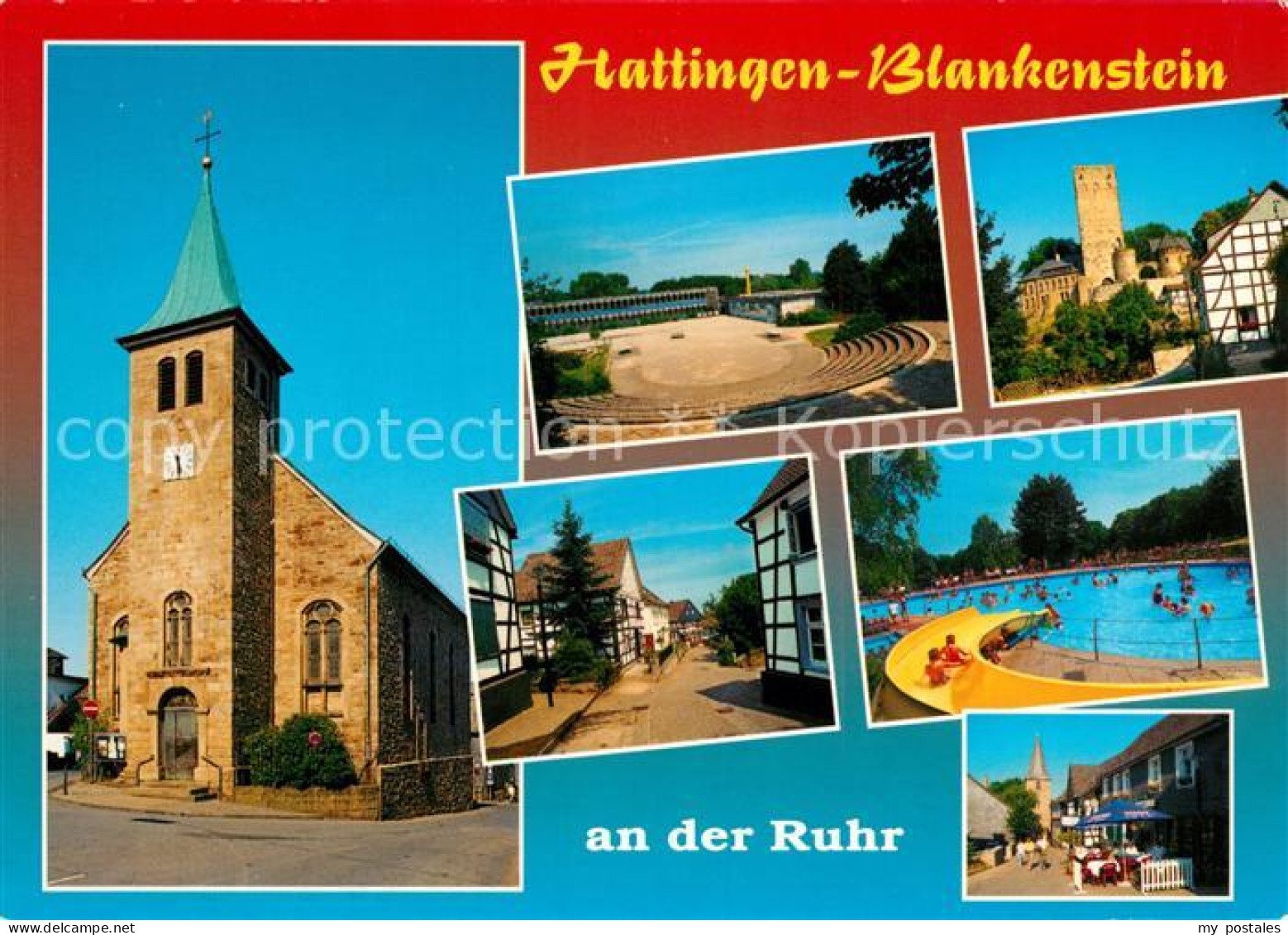 73208894 Blankenstein Ruhr Kirche Stadion Burg Schwimmbad Blankenstein Ruhr - Hattingen