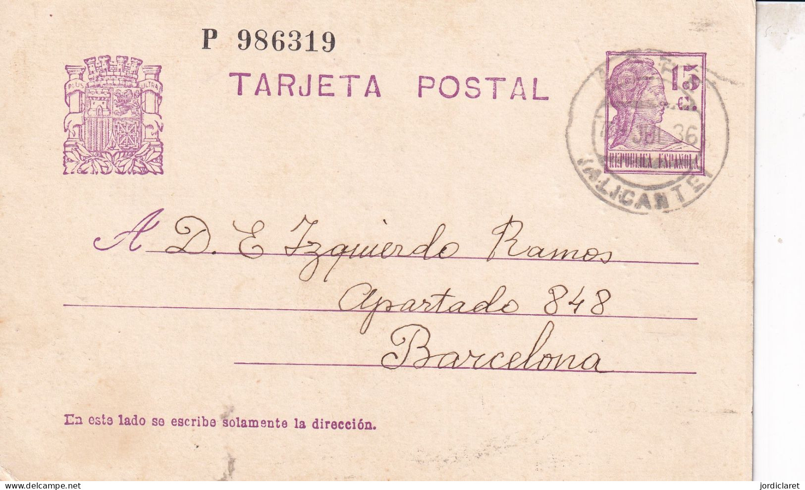 E,P   ASPE  ALICANTE - 1931-....