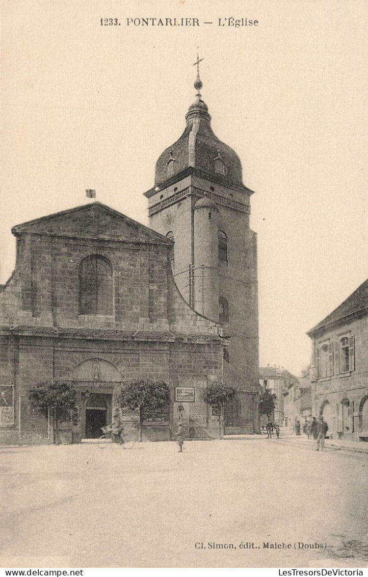 FRANCE - Pontarlier - Vue Générale De L'église - Vue De L'extérieur Face à L'entrée - Carte Postale Ancienne - Pontarlier