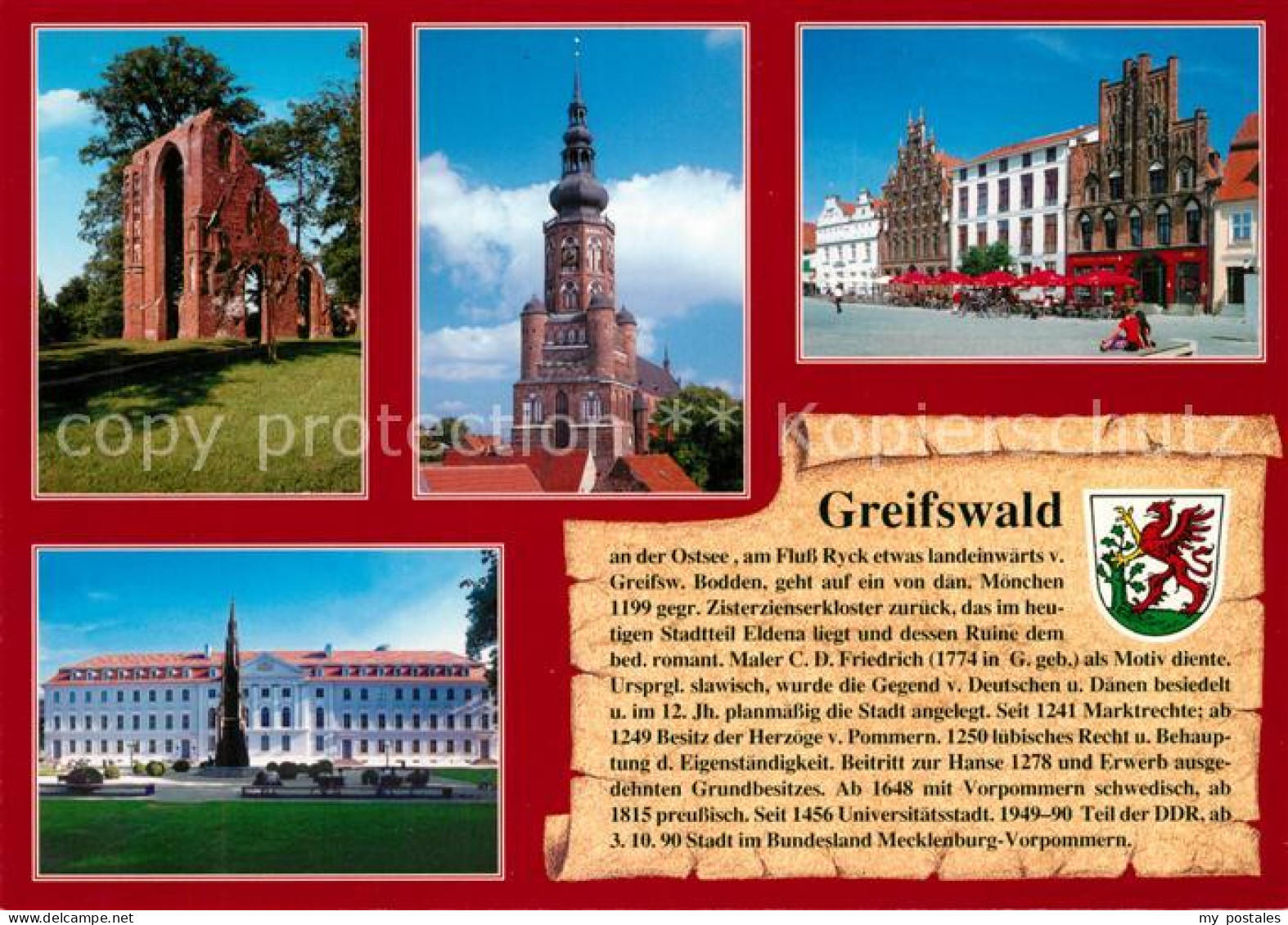 73208753 Greifswald Klosterruine Eldena St.-Nikolai-Dom Marktplatz Greifswald - Greifswald