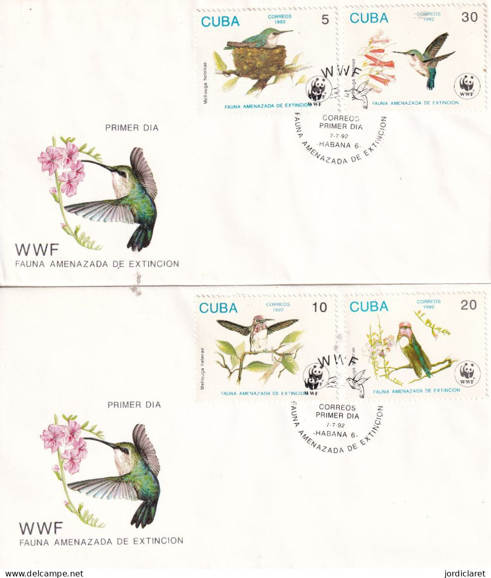 FDC 1992  CUBA - Colibris