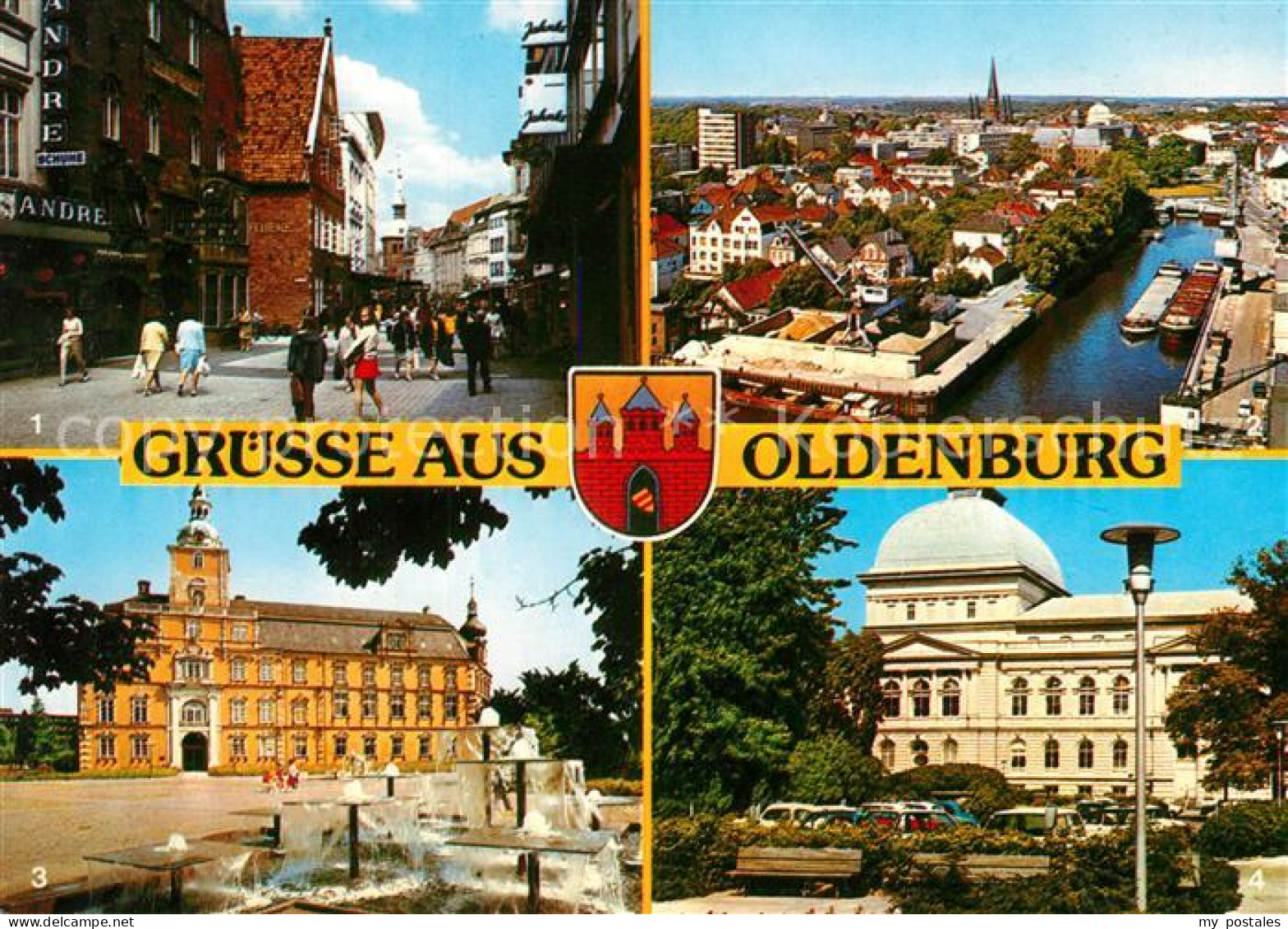 73208485 Oldenburg Niedersachsen Fussgaengerzone Panorama Schloss Staatstheater  - Oldenburg