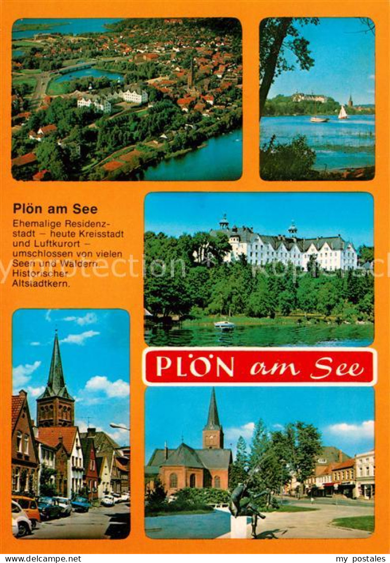 73208071 Ploen See Fliegeraufnahme Seepartie Schloss Kirchen Ploen See - Ploen