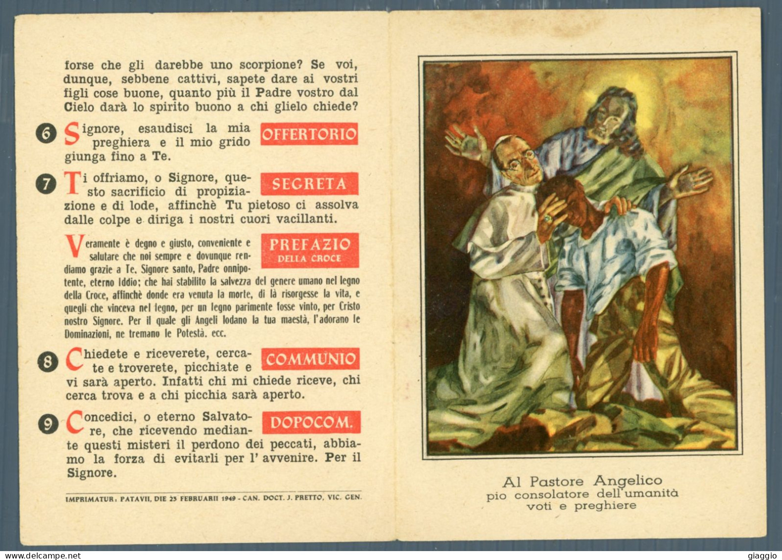 °°° Santino N. 7684 - Al Pastore Angelico °°° - Religion & Esotérisme