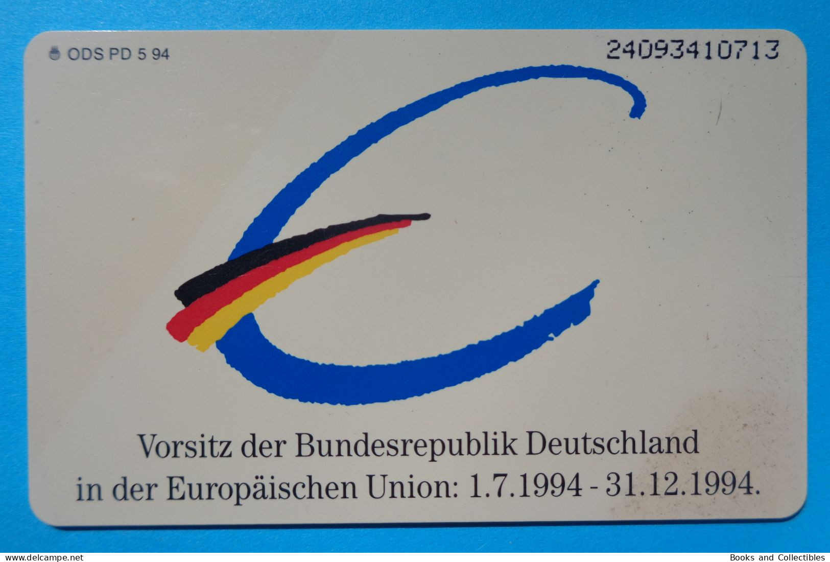 GERMANY ° Deutsche Telekom Telefonkarte 12 DM ODS PD 5 94 ° German Presidency Of The European Union 1994 * Rif. STF-0058 - P & PD-Reeksen : Loket Van D. Telekom