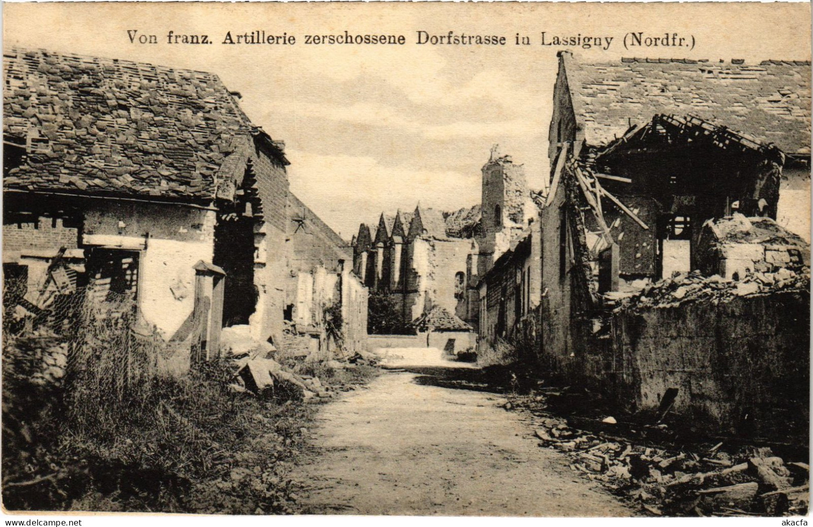 CPA Lassigny Dorfstrasse Guerre (1187023) - Lassigny