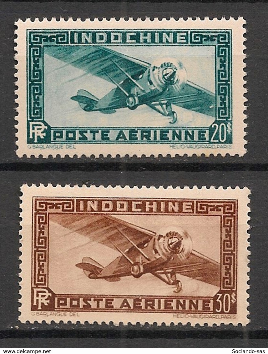 INDOCHINE - 1949 - Poste Aérienne PA N°YT. 46 à 47 - Série Complète - Neuf Luxe ** / MNH / Postfrisch - Aéreo