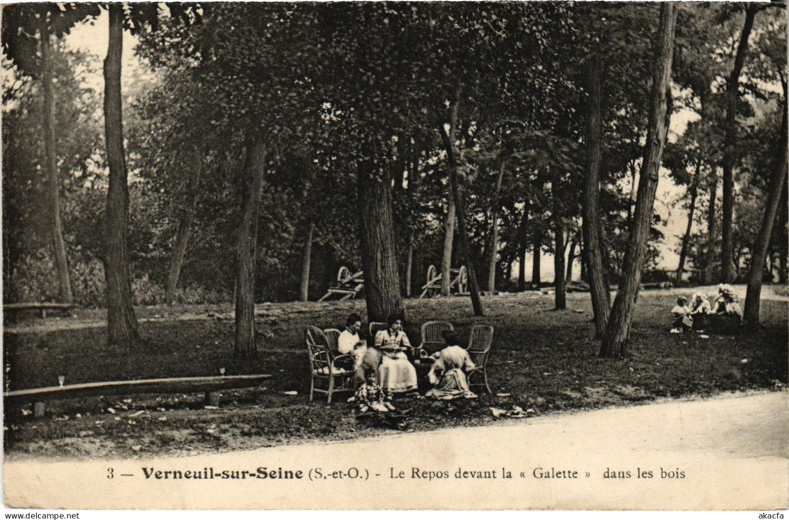 CPA VERNEUIL-sur-SEINE Le Repos Davant La Galette Dans Les Bois (1385299) - Verneuil Sur Seine