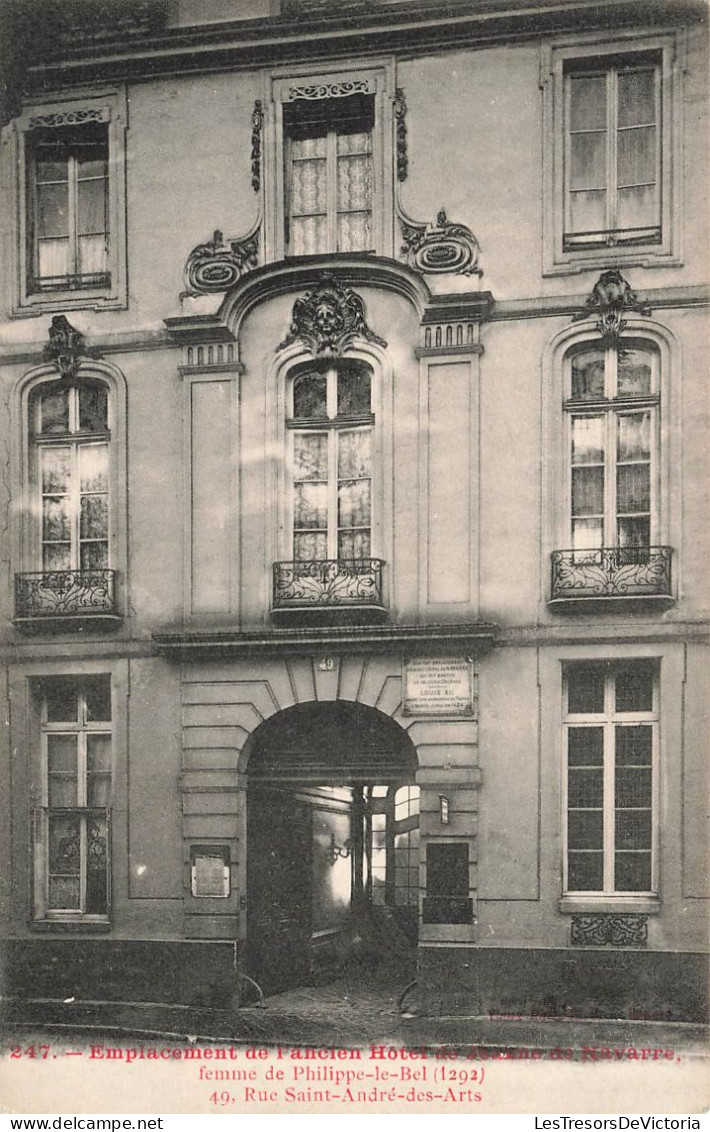 FRANCE - Emplacement De L'ancien Hôtel De Jeanne De Navarre - Femme De Philippe Le Bel 1292 - Carte Postale Ancienne - Cafés, Hotels, Restaurants