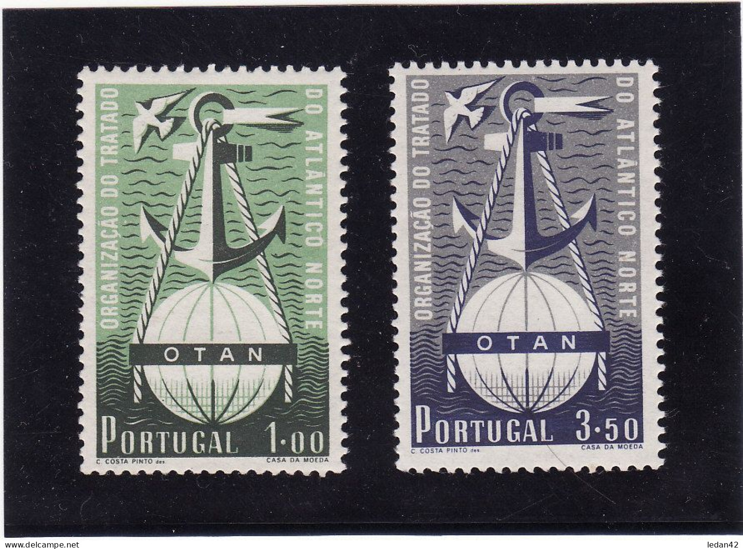 Portugal 1952, Cat Yvert N°760/61 **. 3e Anniversaire De L'Otan. - Neufs