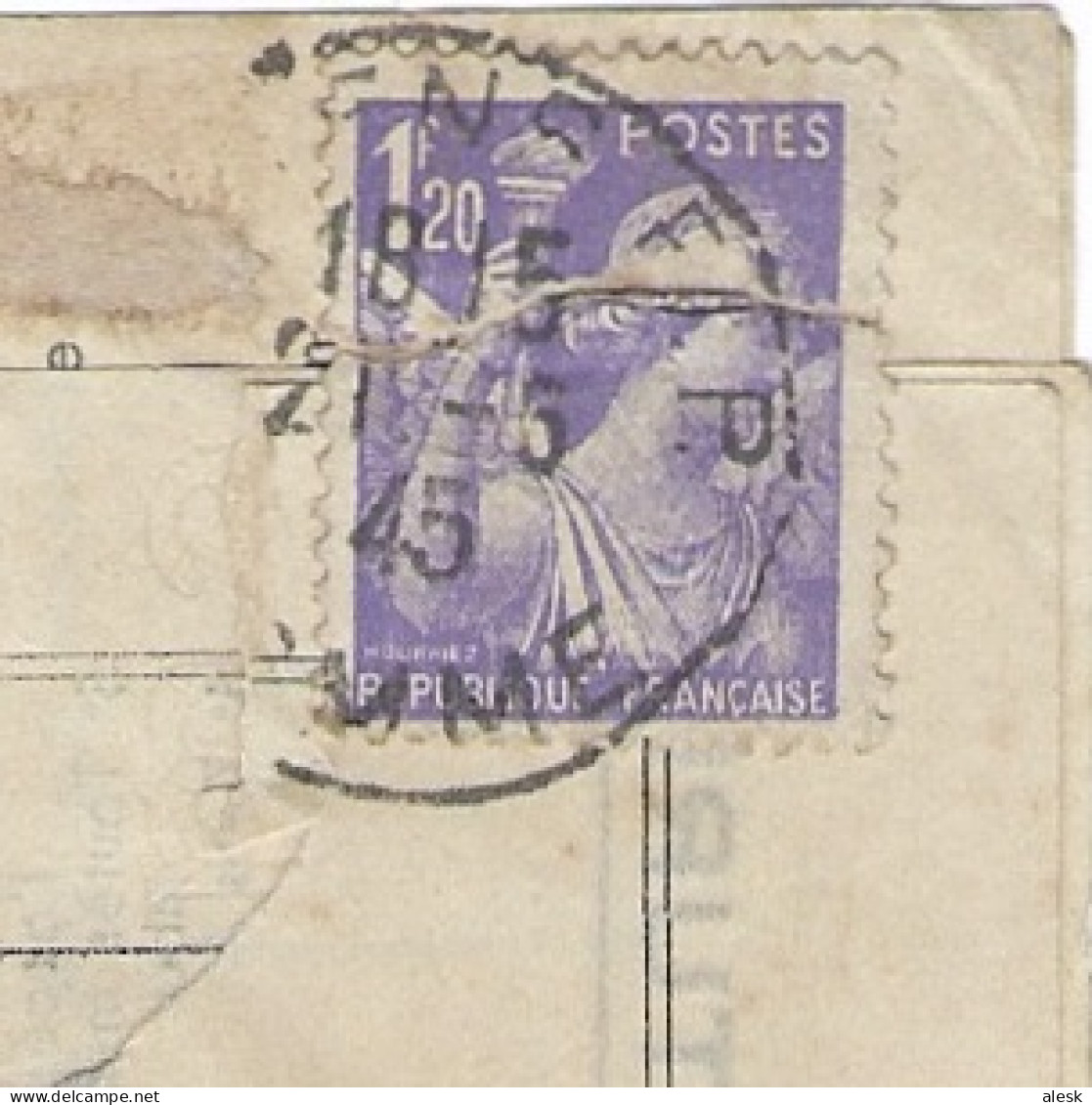 TARIF FACTURE Du 5 Janvier 1942 Iris N°651 Amiens 21 Juin 1945 - Facture D'un Marbrier - Tarifs Postaux