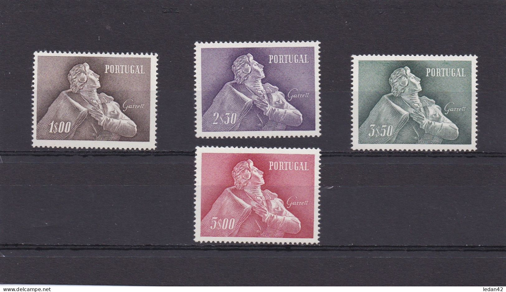 Portugal 1957, Cat Yvert N°837/40**. Hommage à L'écrivain J. B. Da Silva Leitao De Almeida Garrett. - Nuevos