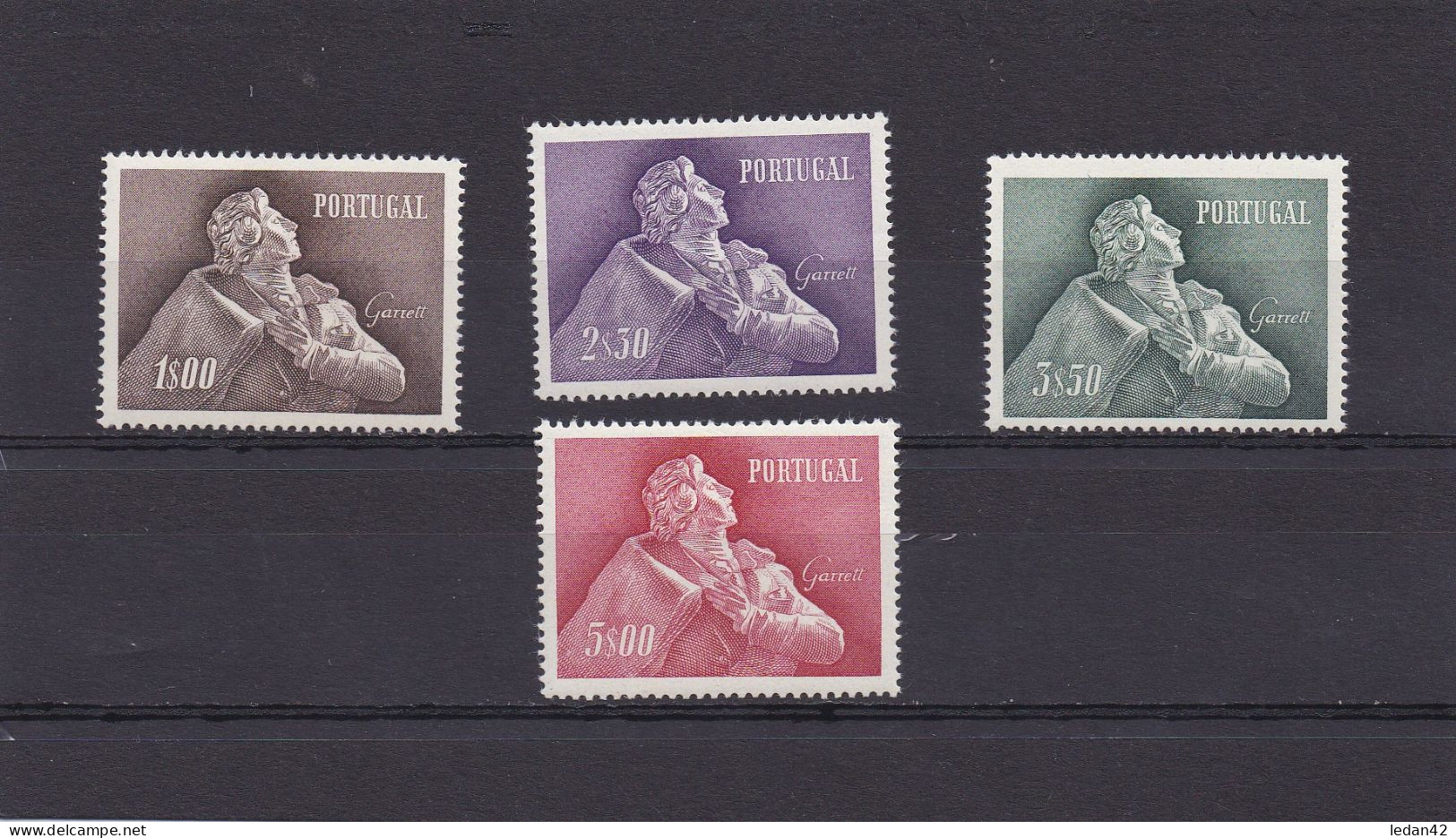 Portugal 1957, Cat Yvert N°837/40**. Hommage à L'écrivain J. B. Da Silva Leitao De Almeida Garrett. - Unused Stamps