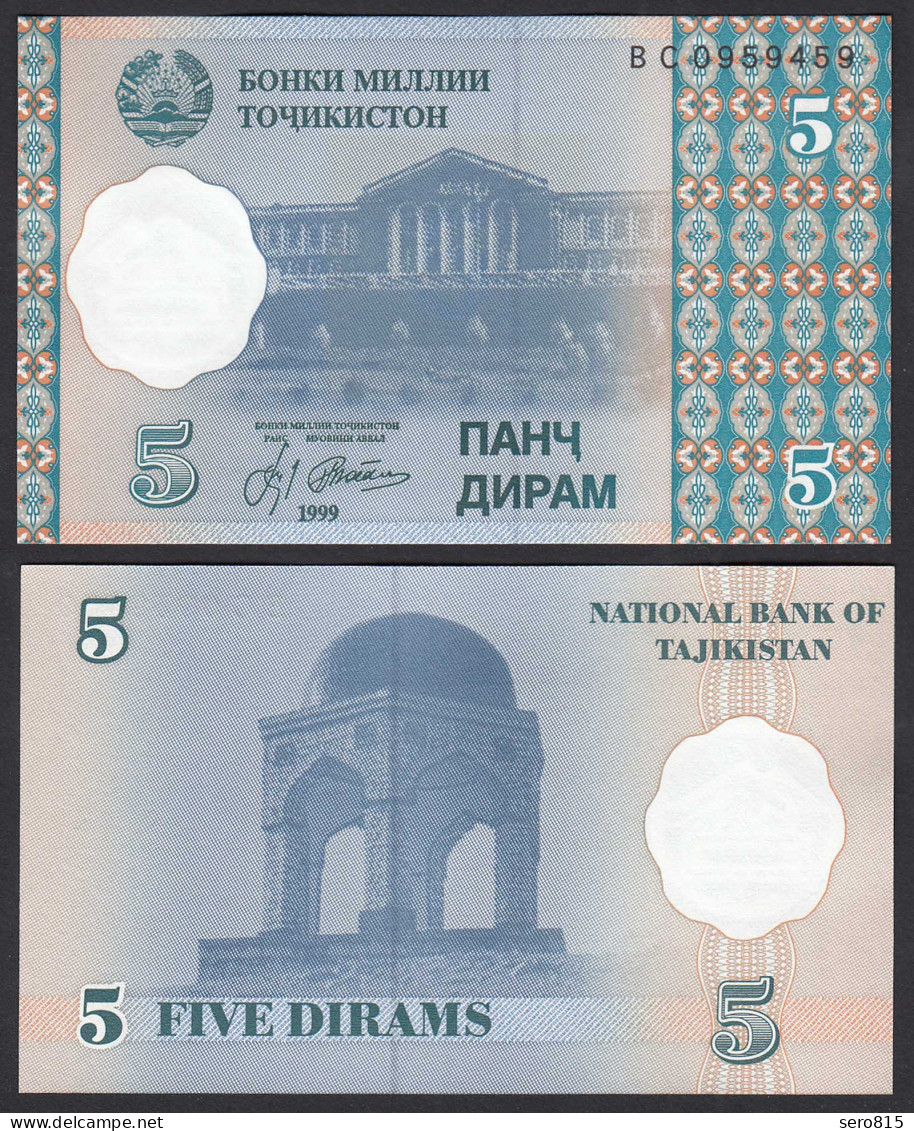 Tadschikistan - Tajikistan 5 Diram 1999 Pick 11a UNC (1)    (30861 - Autres - Asie