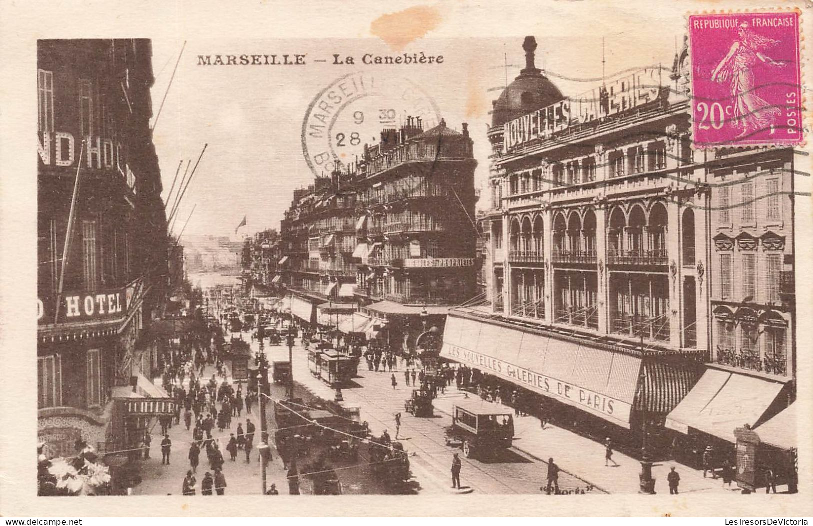 FRANCE - Marseille - Vue Sur La Canebière - Animé - Carte Postale Ancienne - Canebière, Centro Città