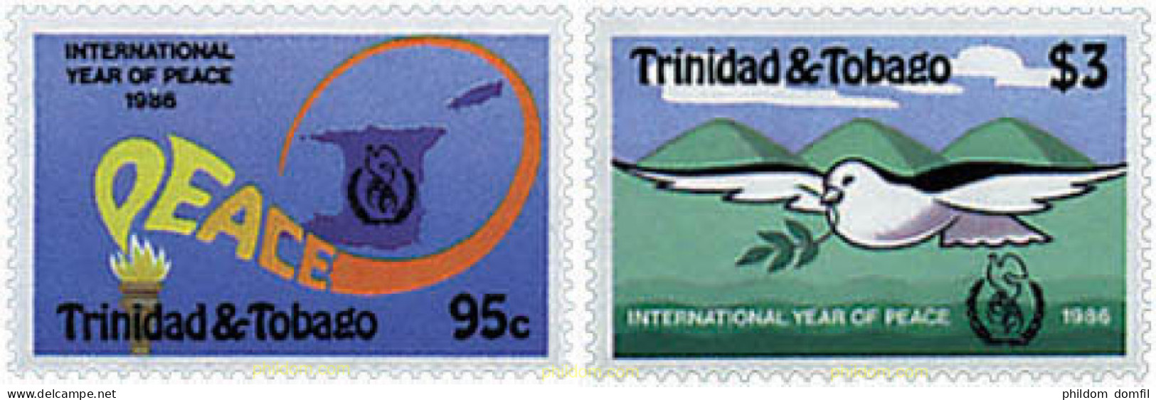 37262 MNH TRINIDAD Y TOBAGO 1986 AÑO INTERNACIONAL DE LA PAZ - Trinité & Tobago (1962-...)