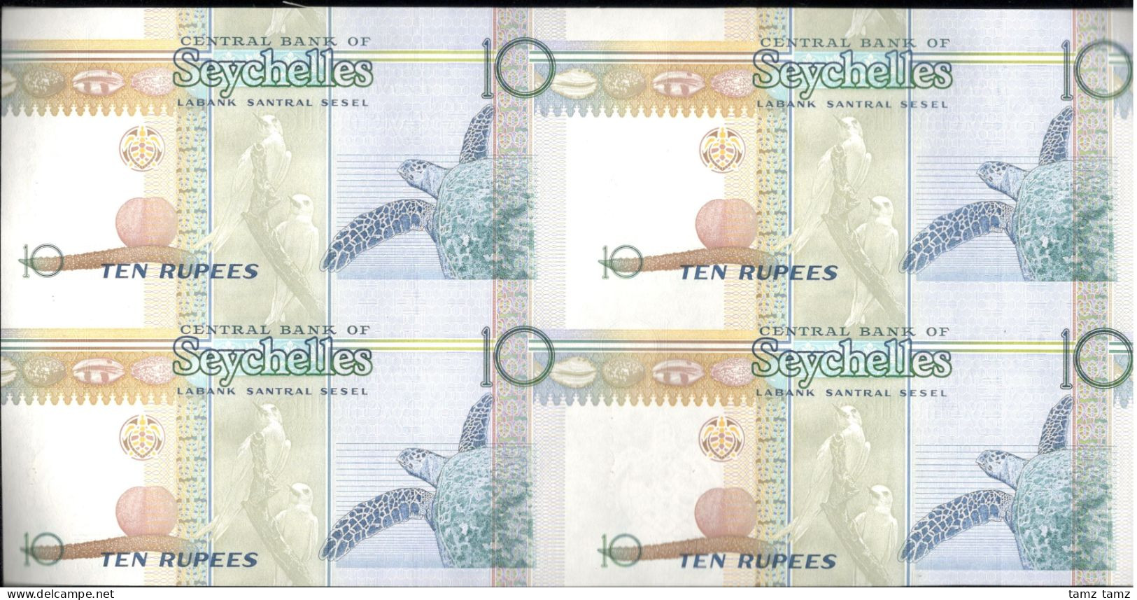 Seychelles 10 Rupees Uncut 2 X 2 P-42 2013 UNC - Seychellen