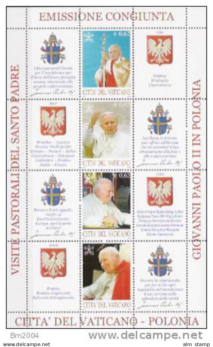 2004 Vatikan Mi. 1474--81 **MNH  Pastoralreisen Johannes Pauls II. - Blocs & Feuillets