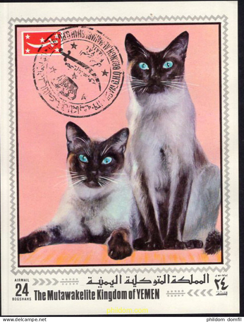 667914 USED YEMEN. Reino 1970 GATOS - Yemen