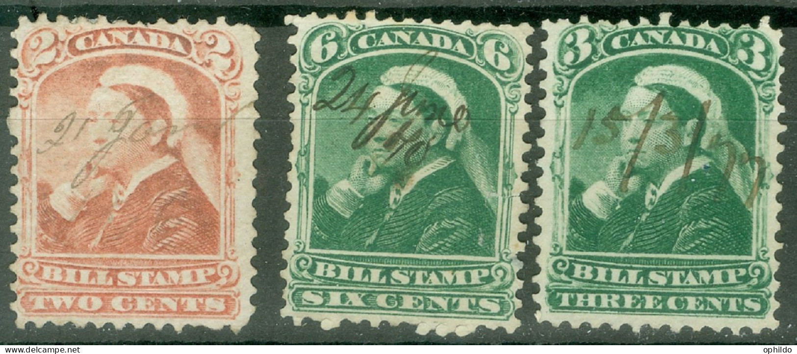 Canada  Petit Lot De  Bill Stamps  - Fiscaux