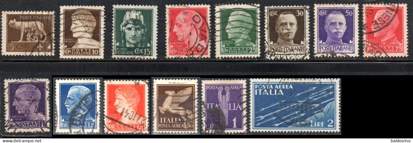 Italia Regno 1929 Imperiale  14 Valori. - Oblitérés