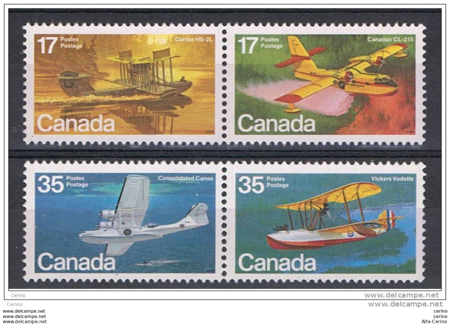 CANADA:  1979  CANADIAN  AVIATION  -  KOMPLET  SET  4  UNUSED  STAMPS  -  YV/TELL. 721/24 - Neufs