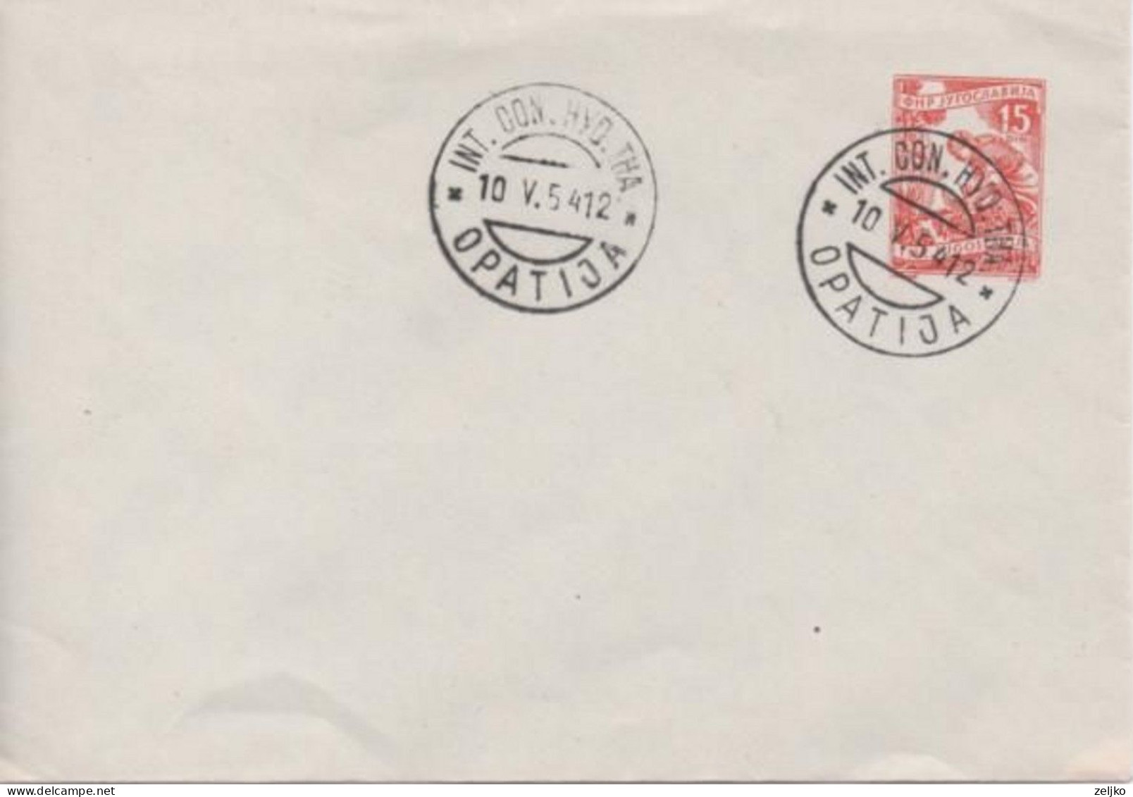 Yugoslavia, Croatia, International Congress Of Hydrotherapy Opatija 1954, Special Cancel On Stationery - Bäderwesen