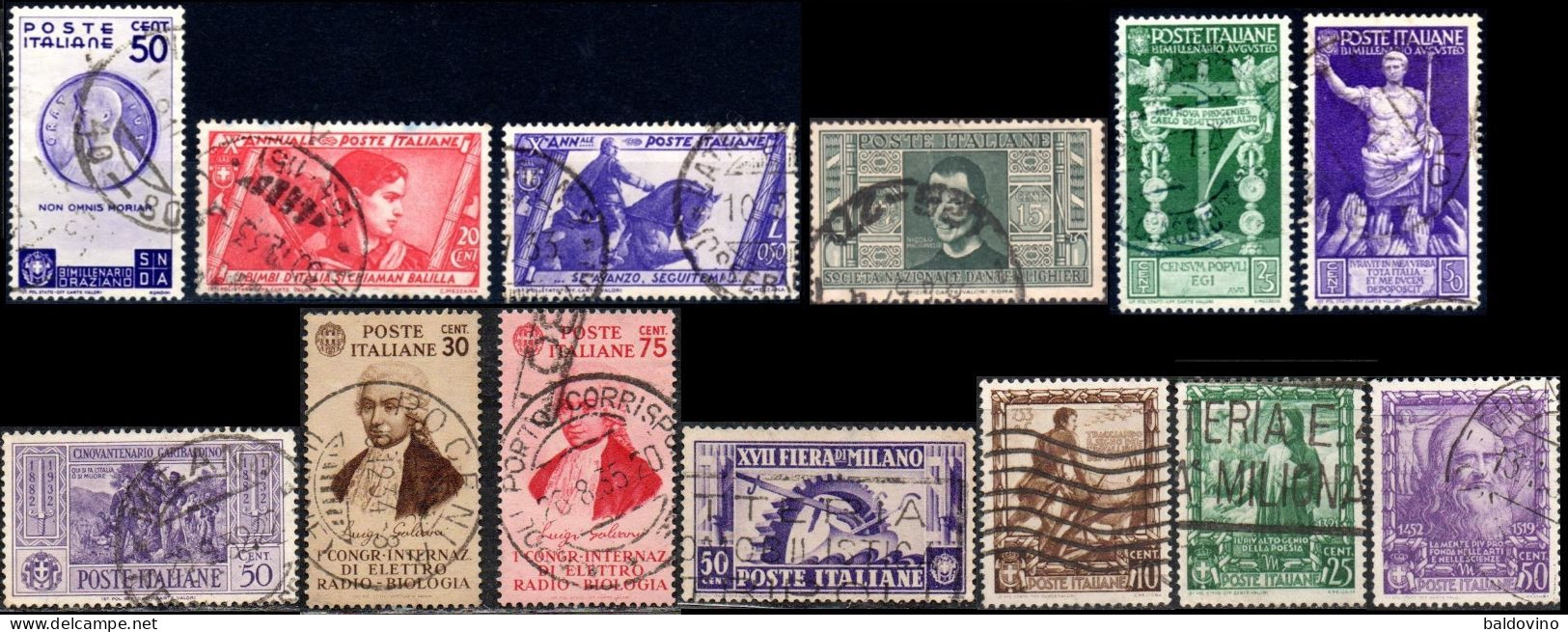 Italia Regno 1932/37 Lotto 13 Valori - Oblitérés