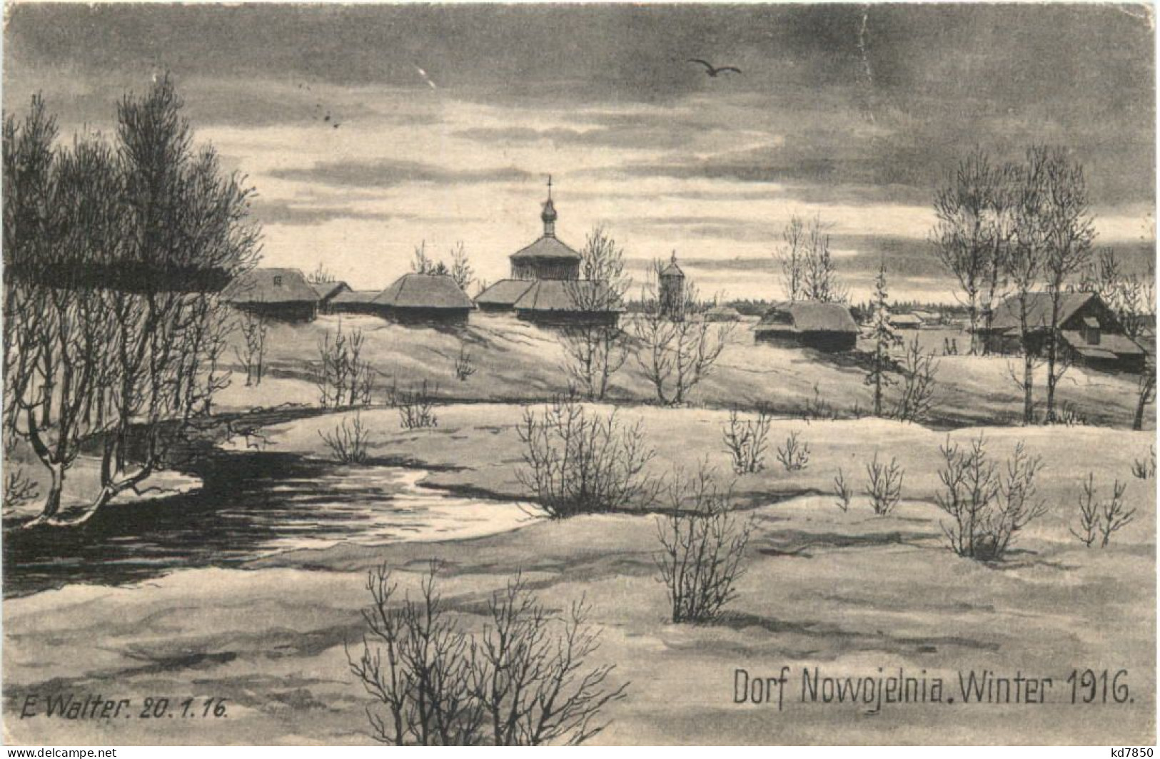 Dorf Nowojelnia 1916 - Feldpost - Belarus