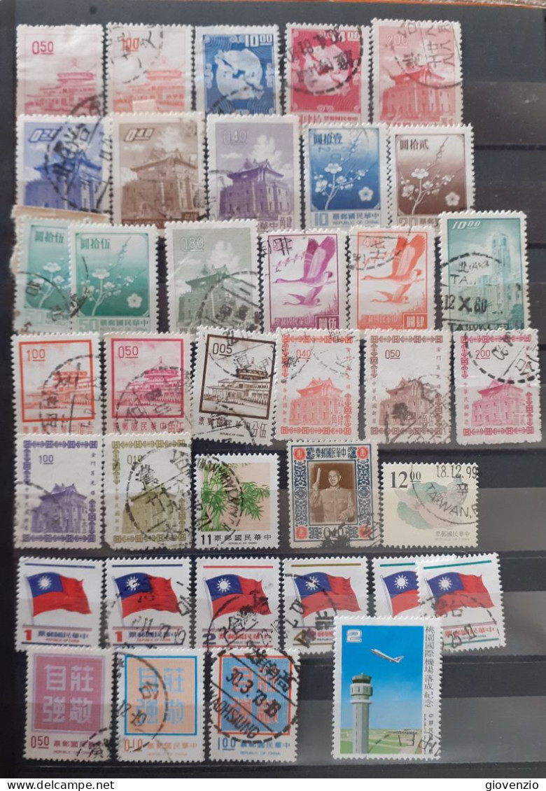 CHINA TAIWAN LOT USED IN 2 PAGES - Lots & Kiloware (mixtures) - Max. 999 Stamps