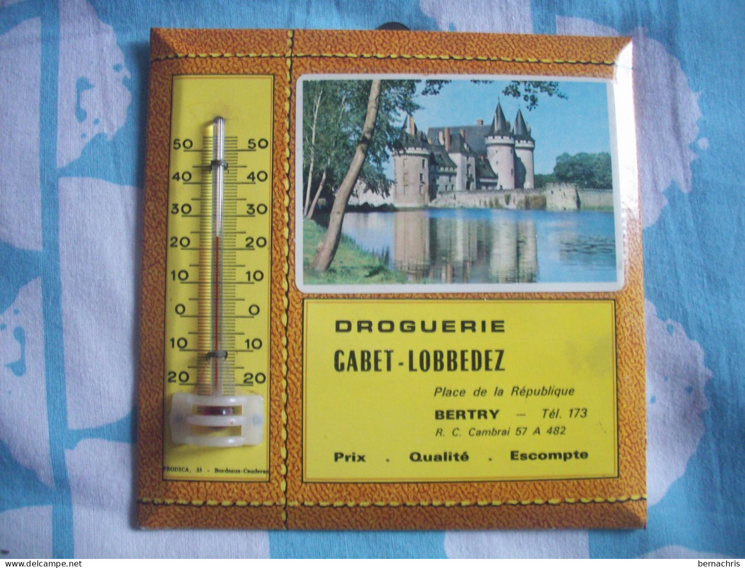 PLAQUE PUBLICITAIRE DROGUERIE -  GABET - LOBBEDEZ  -  BERTRY - Paperboard Signs