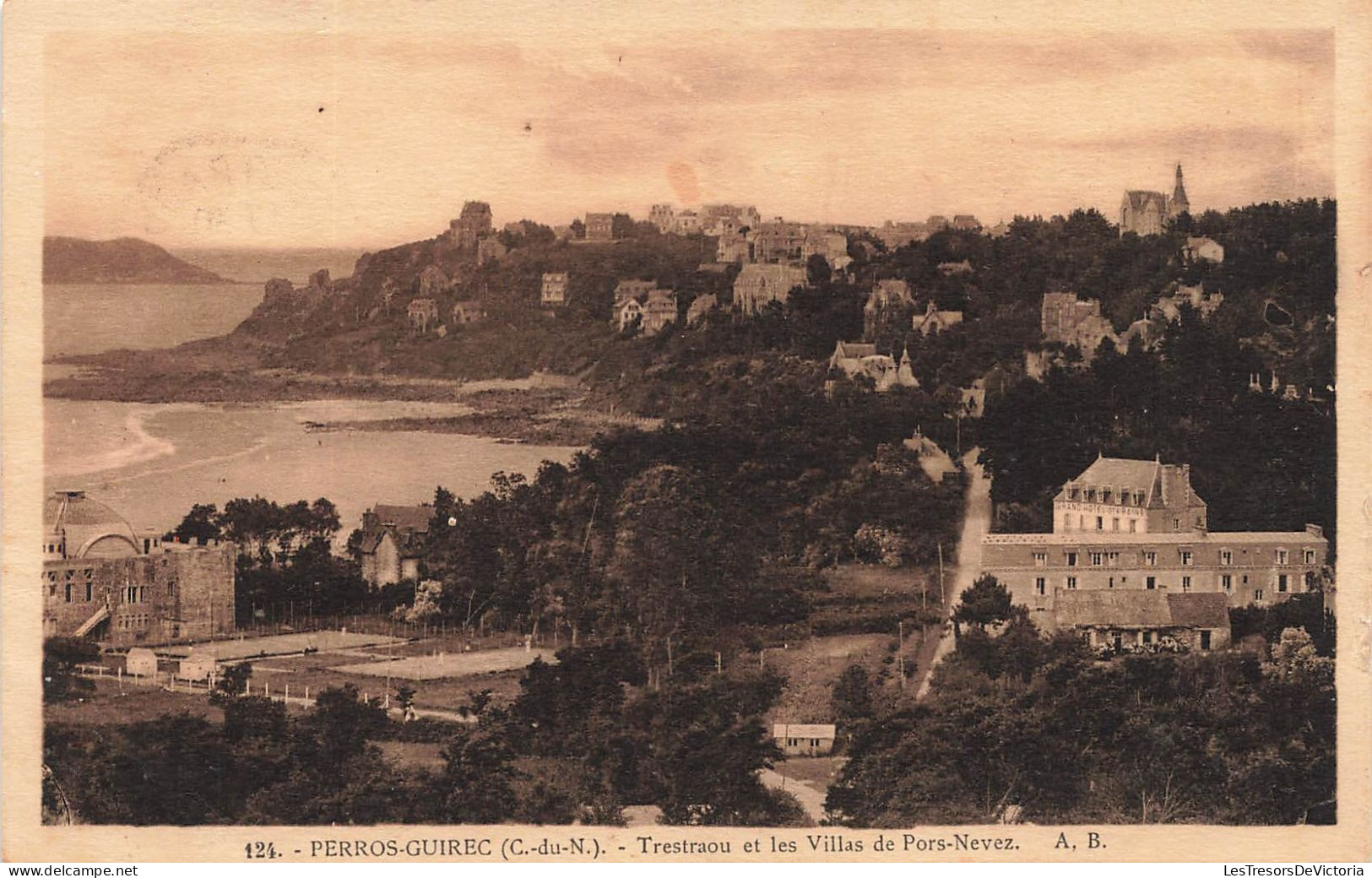 FRANCE - Perros Guirec - Vue Sur Trestraou Et Les Villas De Pors Nevez - A.B - Carte Postale Ancienne - Perros-Guirec